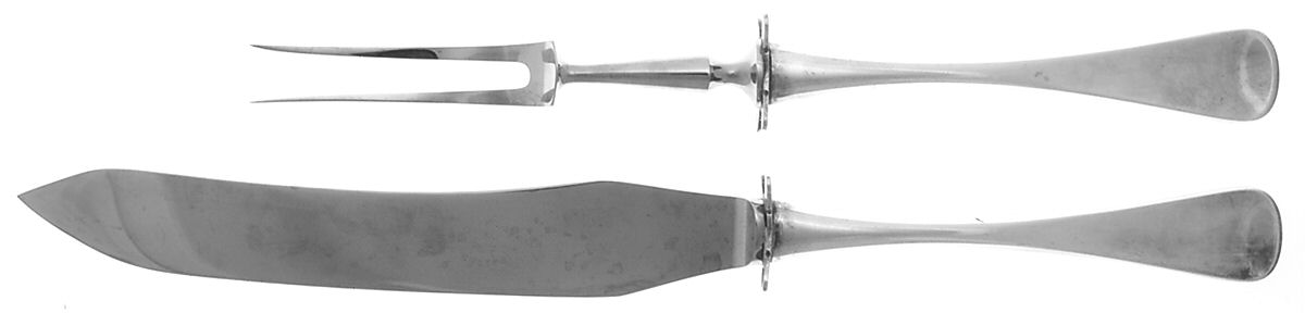 Patricia (Sterling) (2 Pc)Carving Set-Lg Stnbl/Roast w/Sterling Guard by Broderne W & S Sorensen-1