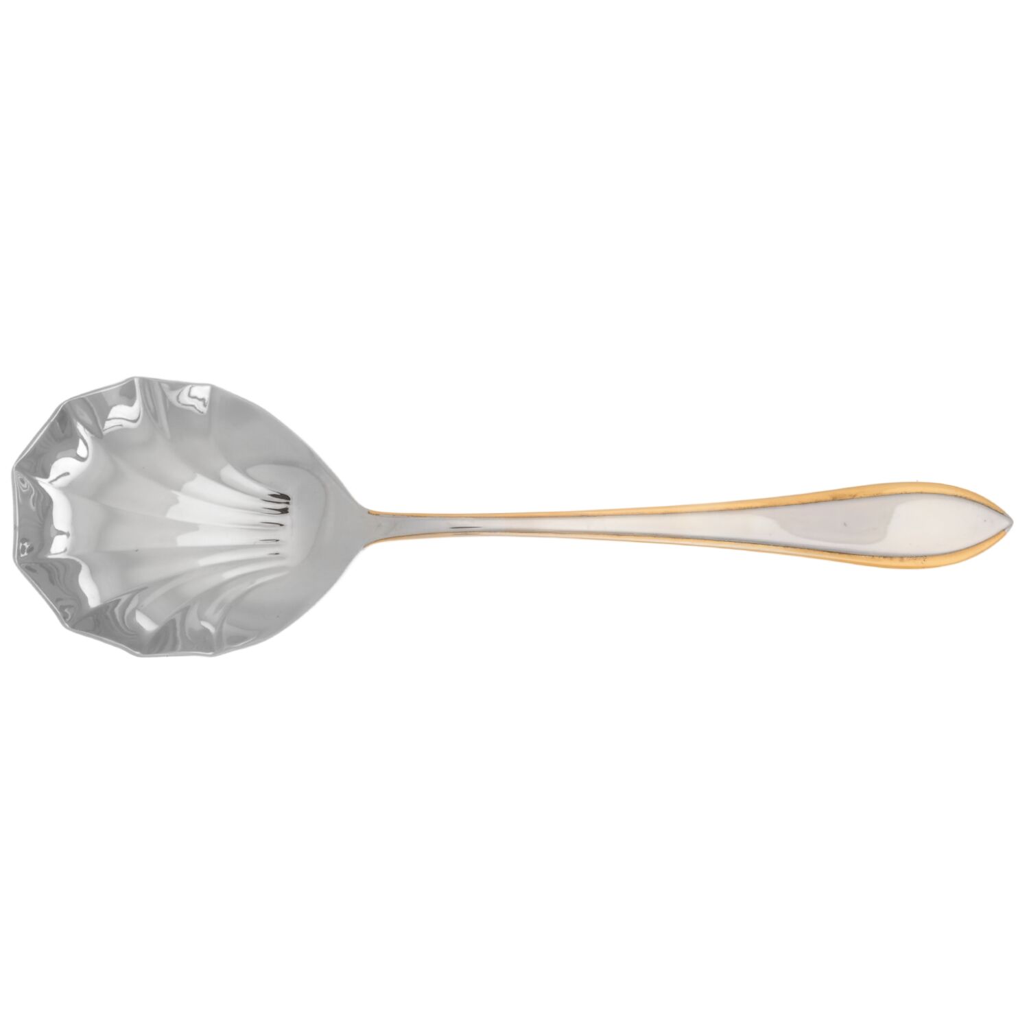 Carrera Gold (Stainless, Gold Accent) Solid Serving Spoon by Splendide-1