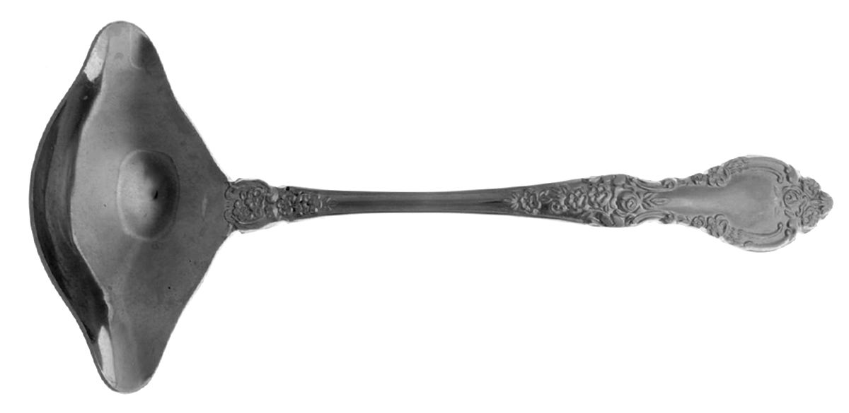 Antique Rose (Stainls) Solid Gravy Ladle by Stanley Roberts-1