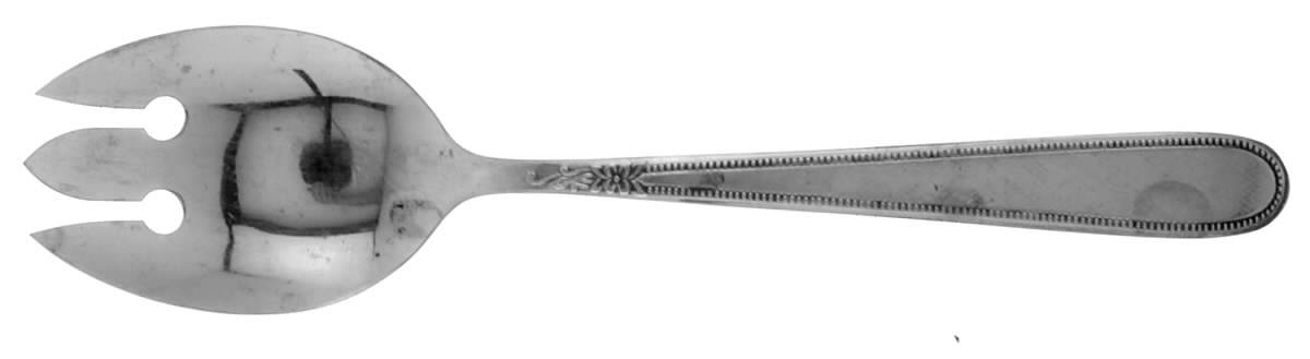 Beaded Elegance (Stainless) Medium Solid Cold Meat Serving Fork by Stanley Roberts-1