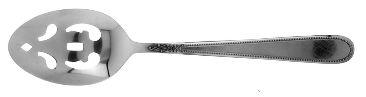 Beaded Elegance (Stainless) Pierced Tablespoon (Serving Spoon) by Stanley Roberts-1