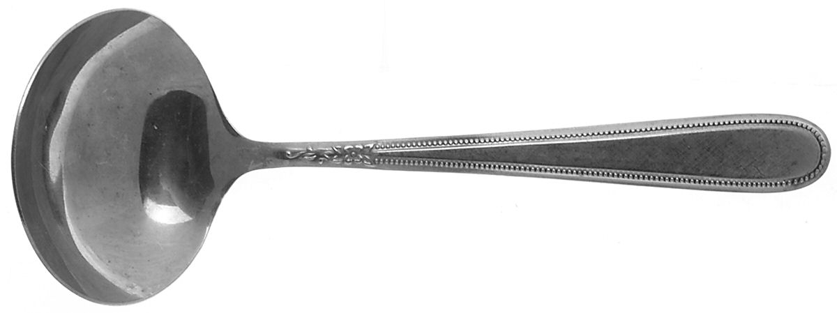 Beaded Elegance (Stainless) Solid Gravy Ladle by Stanley Roberts-1