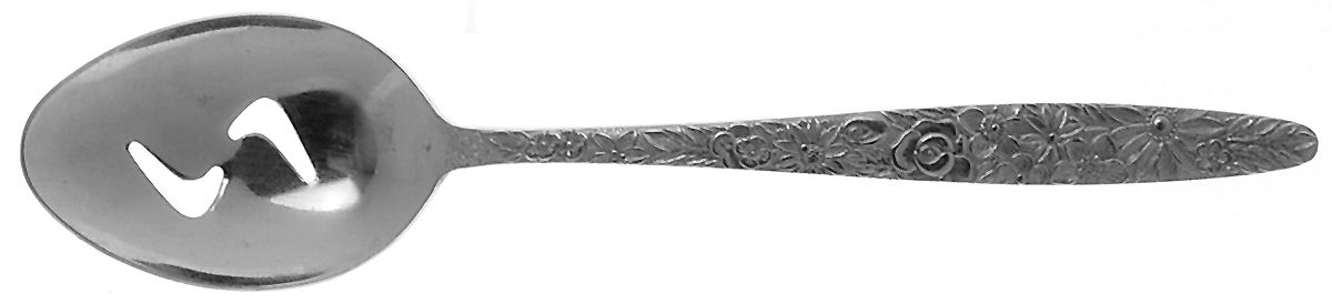 Bouquet (Stainless) Pierced Tablespoon (Serving Spoon) by Stanley Roberts-1