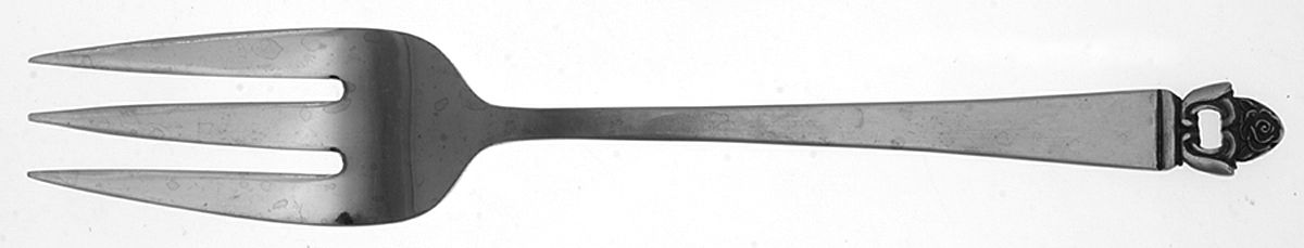 Danish Rose (Stainless) Medium Solid Cold Meat Serving Fork by Stanley Roberts-1