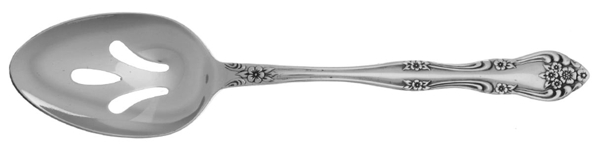 Dream Rose (Stainless, Rogers) Pierced Tablespoon (Serving Spoon) by Stanley Roberts-1
