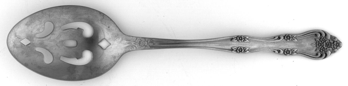 Dream Rose (Stainless, Rogers) Pierced Tablespoon (Serving Spoon) by Stanley Roberts-1