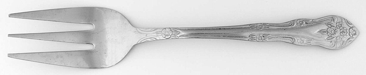 Dream Rose (Stainless, Rogers) Large Solid Cold Meat Serving Fork by Stanley Roberts-1