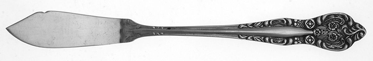 Dynasty (Stainless, 5 Petal Flowers) Flat Handle Master Butter Knife by Stanley Roberts-1
