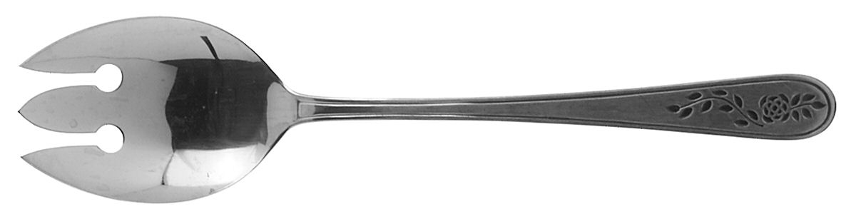 Floral Mist (Stainless) Medium Solid Cold Meat Serving Fork by Stanley Roberts-1