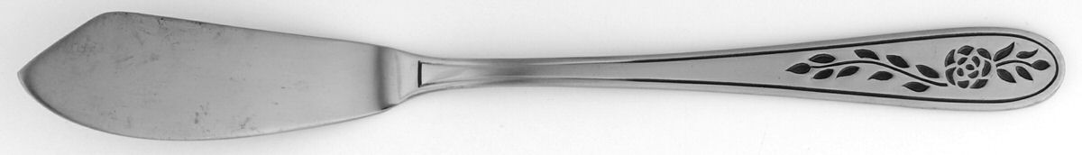 Floral Mist (Stainless) Flat Handle Master Butter Knife by Stanley Roberts-1