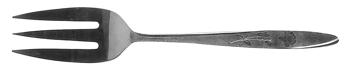 Florentine Rose (Stainless) Medium Solid Cold Meat Serving Fork by Stanley Roberts-1