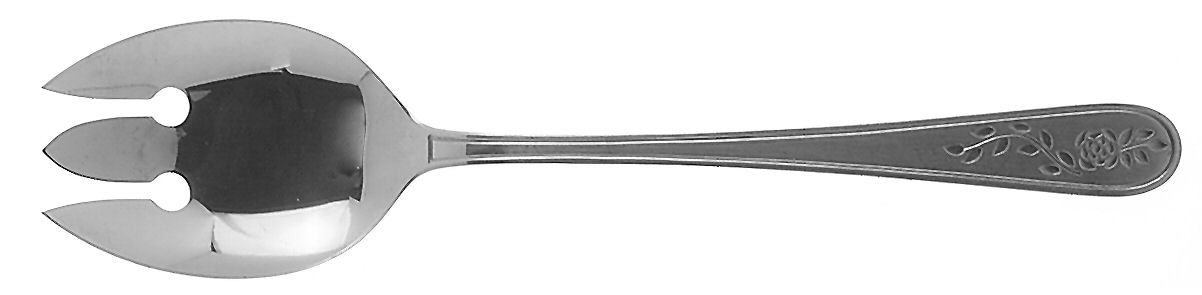 Floral Trellis (Stainless) Medium Solid Cold Meat Serving Fork by Stanley Roberts-1