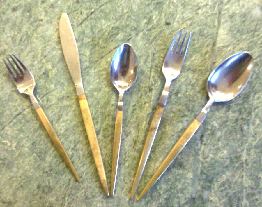 Golden Astro (Gold Electroplate) Modern Solid Knife by Stanley Roberts-1