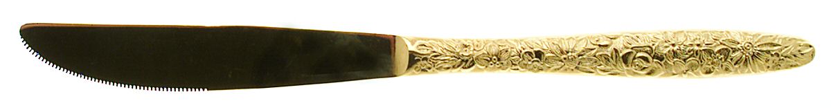 Golden Bouquet (Gold Electroplate) Modern Solid Knife by Stanley Roberts-1