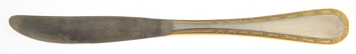 Gold Charisse (Stainless, Gold Accent) Modern Solid Knife by Stanley Roberts-1
