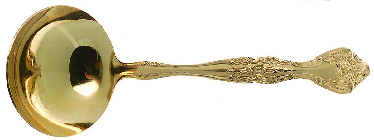Gold Charles IV (Gold Electroplate) Solid Gravy Ladle by Stanley Roberts-1