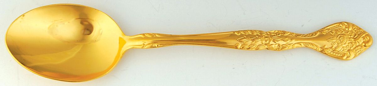 Gold Charles IV (Gold Electroplate) Tablespoon (Serving Spoon) by Stanley Roberts-1