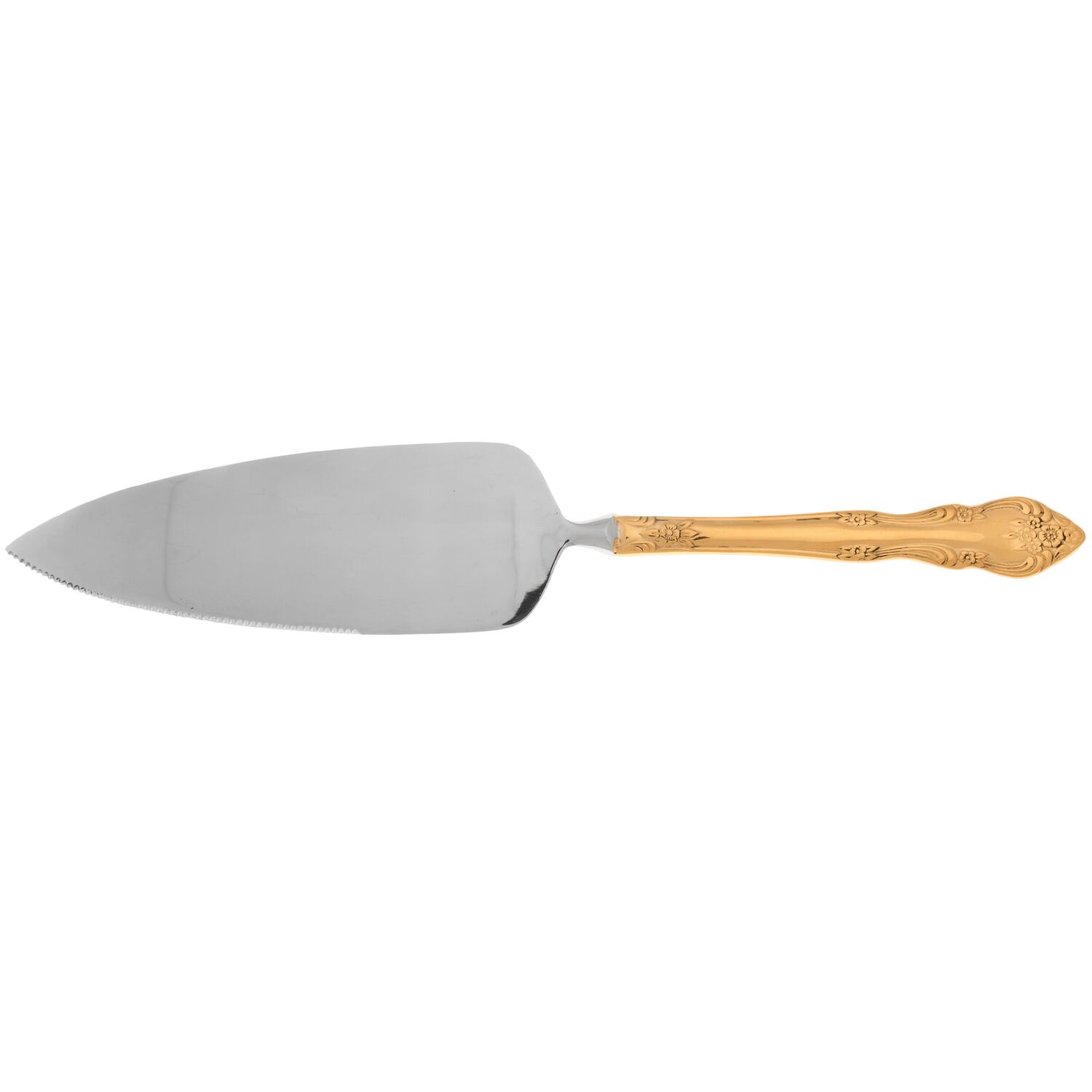 Golden Dream Rose (Gold Electroplate) Pie Server with Serrated Stainless Blade HC by Stanley Roberts-1