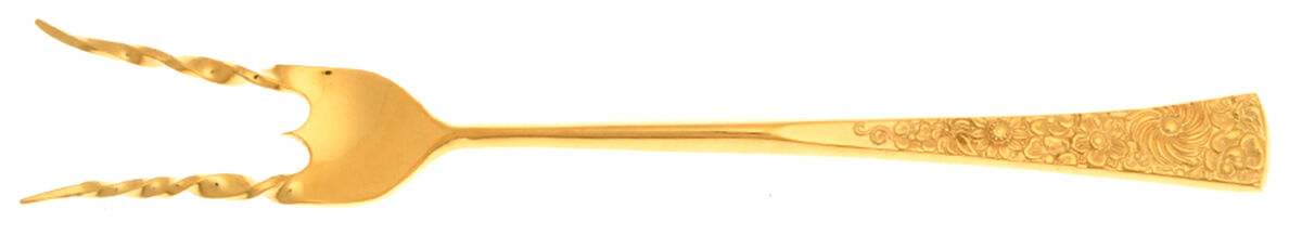 Golden Flower Garden (Gold Electroplate) Baked Potato Fork HC by Stanley Roberts-1