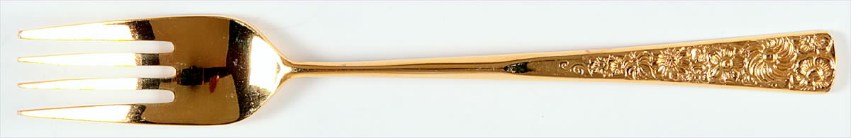 Golden Flower Garden (Gold Electroplate) Individual Salad Fork by Stanley Roberts-1