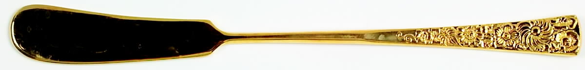 Golden Flower Garden (Gold Electroplate) Flat Handle Butter Spreader by Stanley Roberts-1