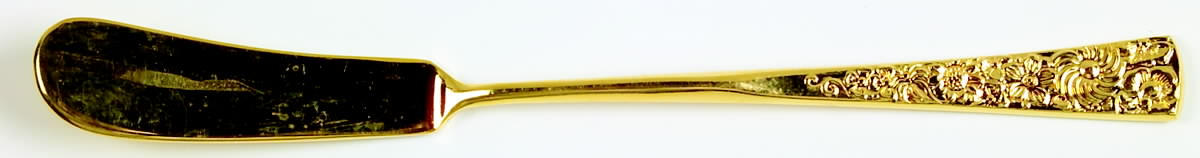 Golden Flower Garden (Gold Electroplate) Flat Handle Master Butter Knife by Stanley Roberts-1
