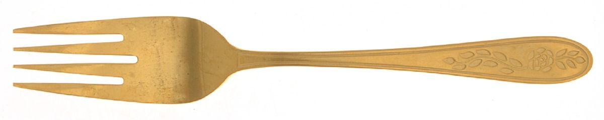 Golden Floral Mist (Gold Electroplate) Individual Salad Fork by Stanley Roberts-1