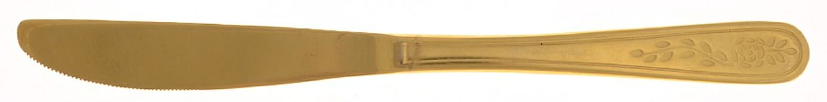 Golden Floral Mist (Gold Electroplate) Modern Solid Knife by Stanley Roberts-1