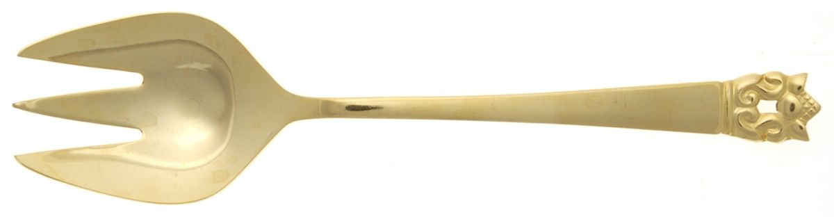 Golden Roget (Gold Electroplate) Solid Serving Fork by Stanley Roberts-1