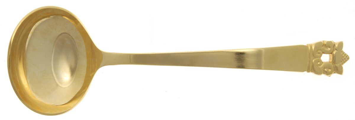 Golden Roget (Gold Electroplate) Solid Gravy Ladle by Stanley Roberts-1