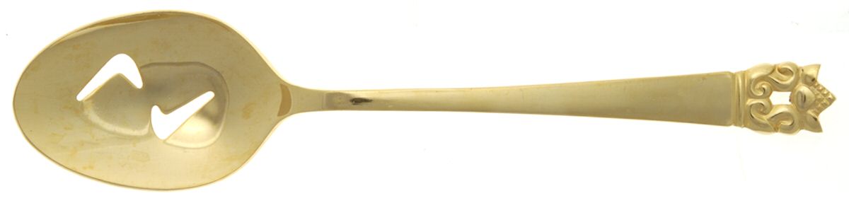 Golden Roget (Gold Electroplate) Pierced Tablespoon (Serving Spoon) by Stanley Roberts-1