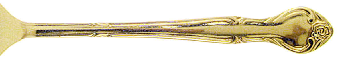 Golden Serena (Gold Electroplate) Medium Solid Cold Meat Serving Fork by Stanley Roberts-1