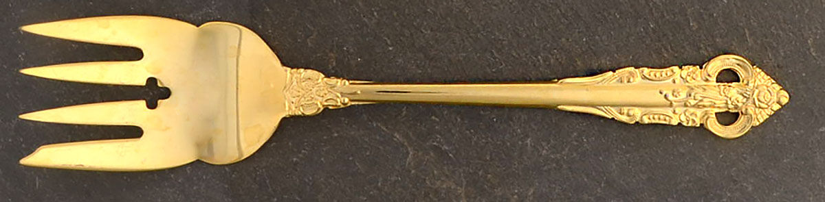 Golden Sir Mark (Gold Electroplate) Medium Solid Cold Meat Serving Fork by Stanley Roberts-1
