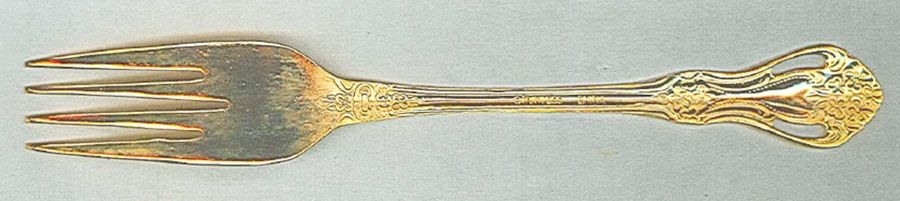 Gold Valentine (Gold Electroplate) Individual Salad Fork by Stanley Roberts-1