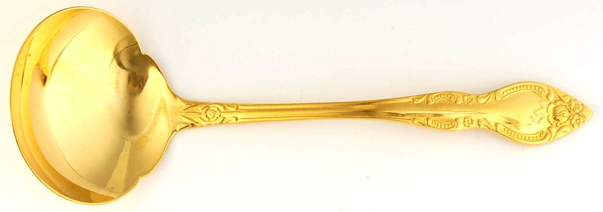 Lisette (Gold Electroplate) Solid Gravy Ladle by Stanley Roberts-1