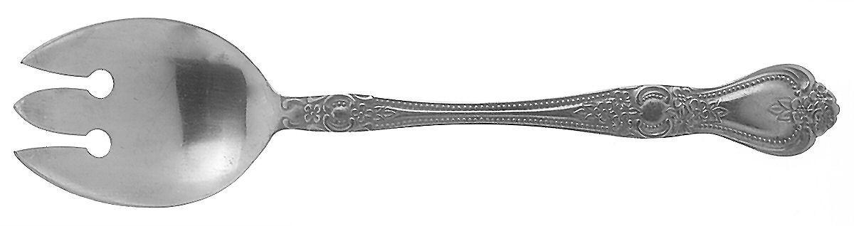 Precious Rose (Stainless) Medium Solid Cold Meat Serving Fork by Stanley Roberts-1