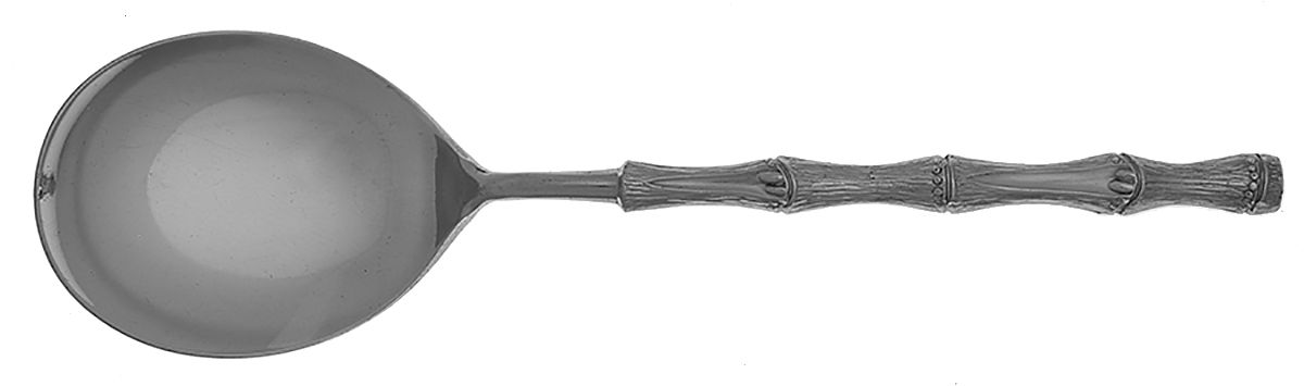 Ron Tiki (Stainless) Solid Smooth Casserole Spoon by Stanley Roberts-1