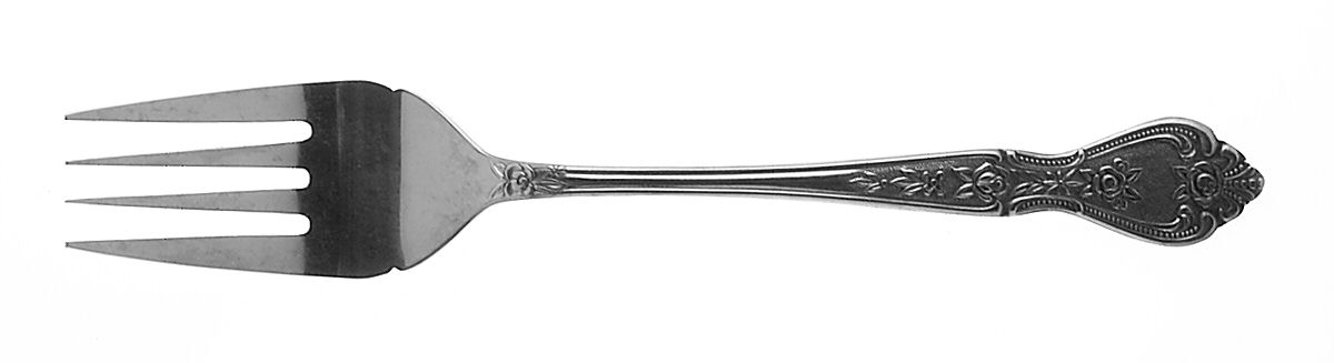 Lisette II (Stainless) Medium Solid Cold Meat Serving Fork by Stanley Roberts-1