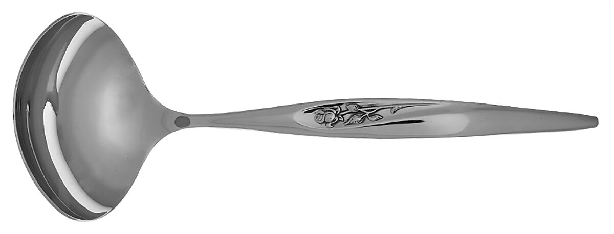 Gentle Rose (Stainless) Solid Gravy Ladle by Sears Roebuck-1