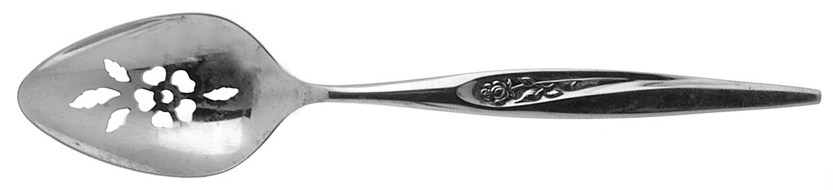 Gentle Rose (Stainless) Pierced Tablespoon (Serving Spoon) by Sears Roebuck-1