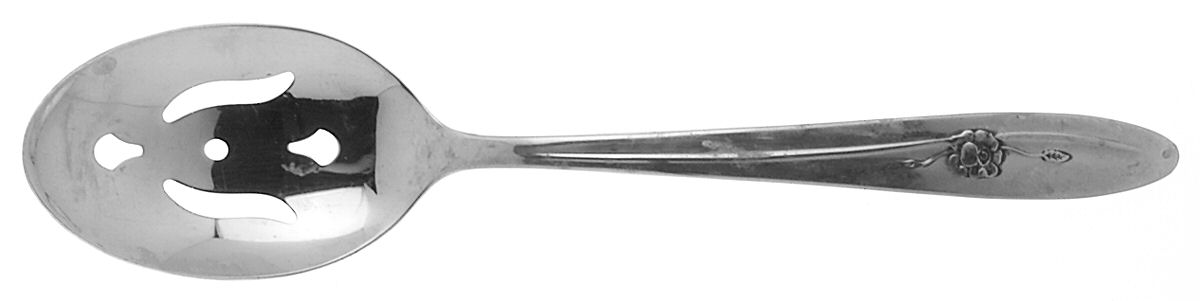 Provincial Rose (Stainless) Pierced Tablespoon (Serving Spoon) by Sears Roebuck-1