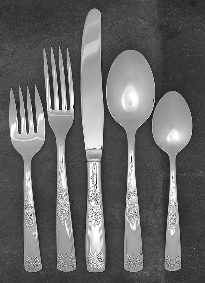 Rose (Stainless) 5 Piece Place Setting by Sears Roebuck-1