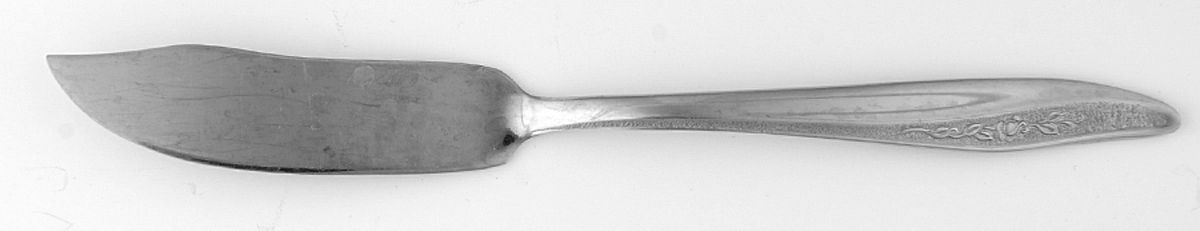 Rose Texture (Stainless) Flat Handle Master Butter Knife by Sears Roebuck-1