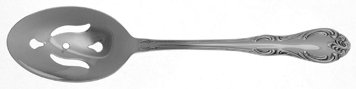 Royal Baroque (Stainless) Pierced Tablespoon (Serving Spoon) by Sears Roebuck-1