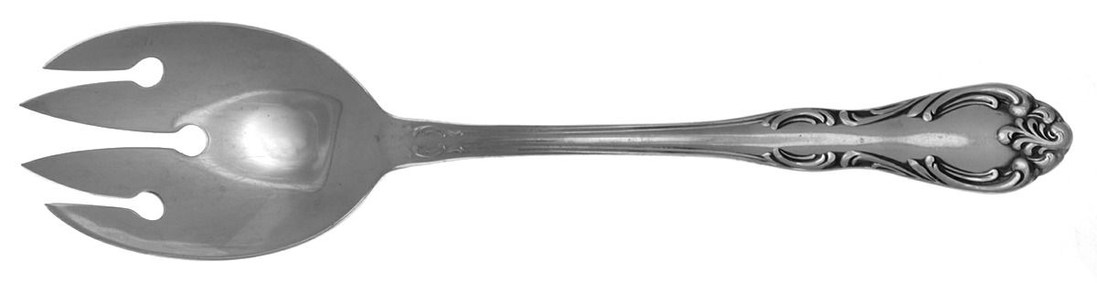 Royal Baroque (Stainless) Medium Solid Cold Meat Serving Fork by Sears Roebuck-1