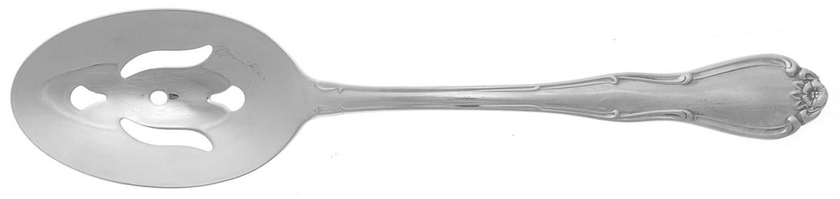 Fleurette (Stainless) Pierced Tablespoon (Serving Spoon) by Sears Roebuck-1