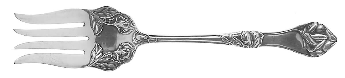 Sweet Pea (Silverplate) Medium Solid Cold Meat Serving Fork by Sears Roebuck-1