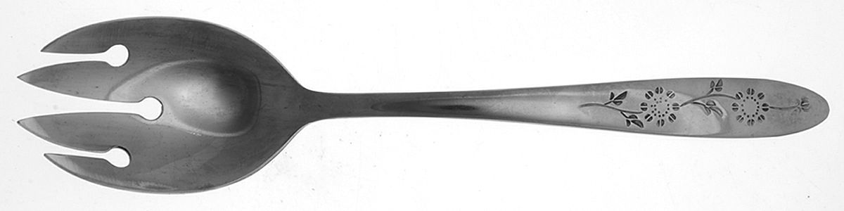 Wood Dale (Stainless) Pierced Tablespoon (Serving Spoon) by Sears Roebuck-1