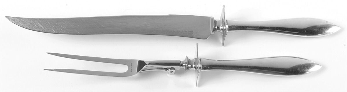 Buckingham (Sterling) Large 2-Piece Roast Carving Set w/ Stainless Blade by Shreve Silver-1
