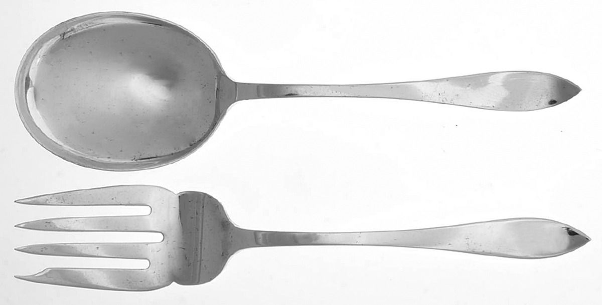 Buckingham (Sterling) (2 Pc) Solid Salad Set by Shreve Silver-1